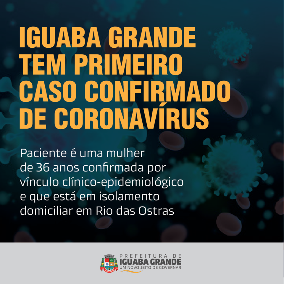 Iguaba Grande confirma 1º caso de coronavírus