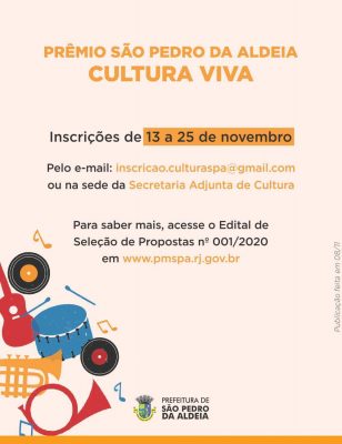 São Pedro da Aldeia lança Prêmio Cultura Viva para produtores culturais