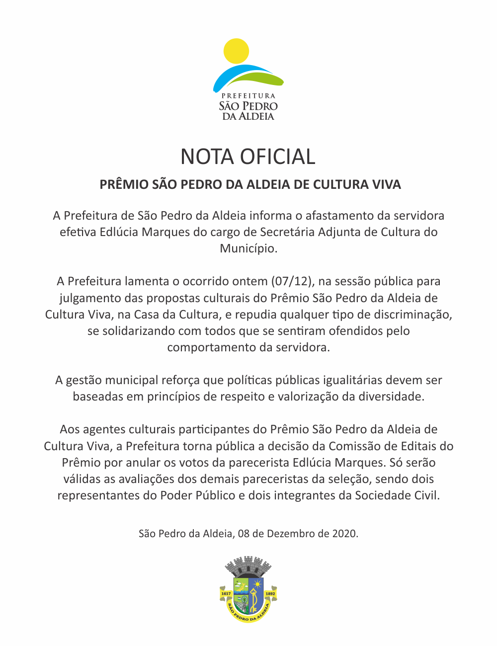Secretária Adjunta de Cultura de São Pedro da Aldeia é afastada