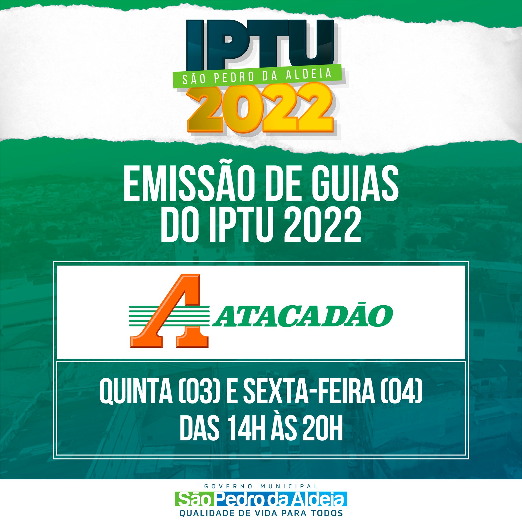Atendimento do IPTU 2022 nos supermercados continua em São Pedro da Aldeia