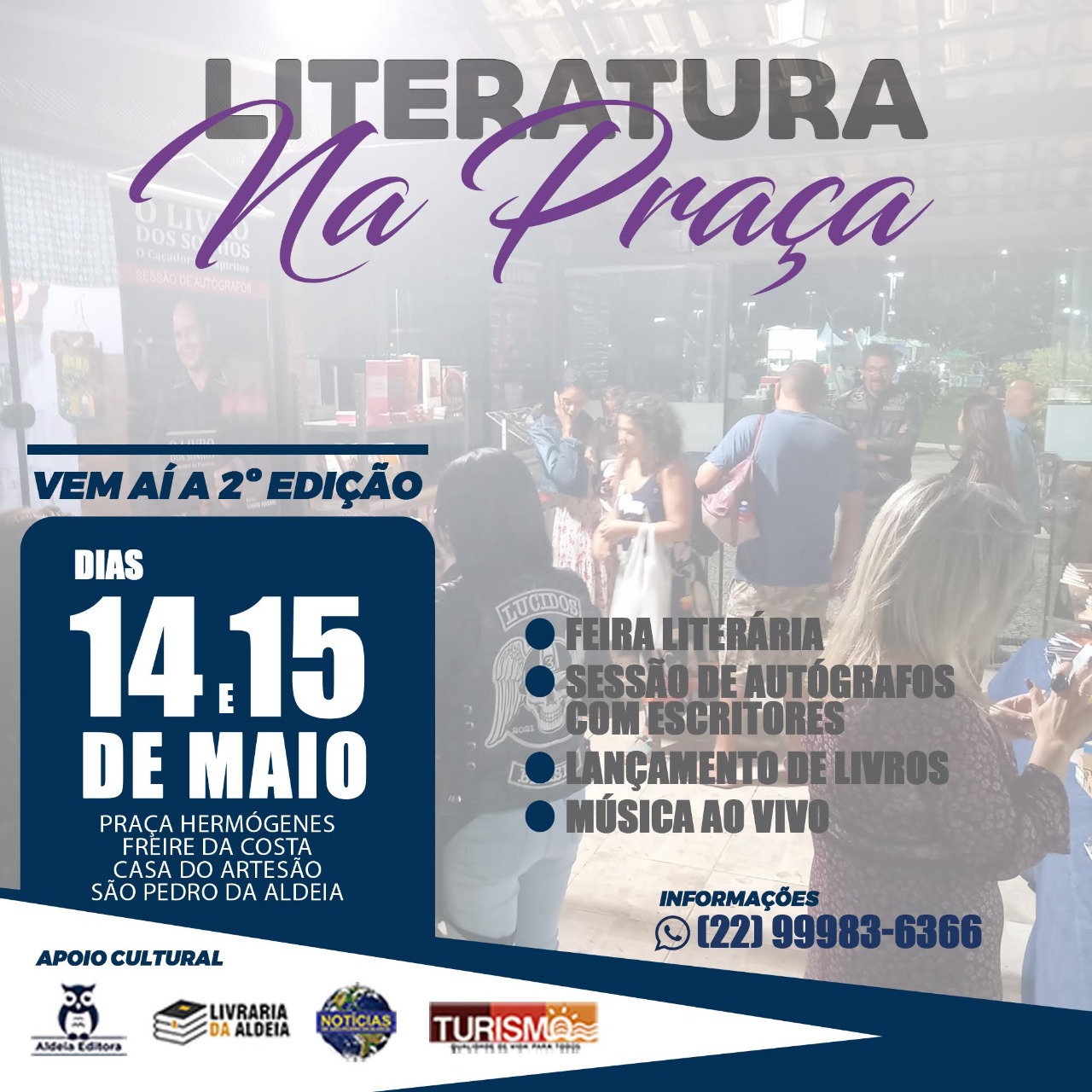 Vem aí a 2ª edição do Projeto Literatura na Praça em São Pedro da Aldeia