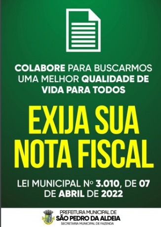 Lei em São Pedro da Aldeia determina que comércio exponha cartaz incentivando solicitação de nota fiscal