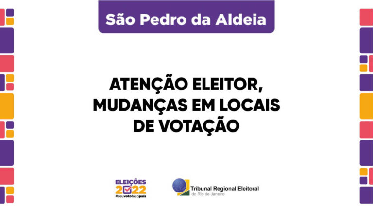 Mudanças em locais de votação em São Pedro da Aldeia
