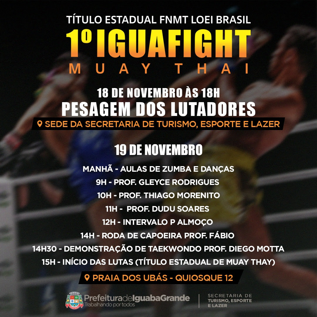 Campeonato Iguafight vai ser realizado neste sábado (19) em Iguaba Grande