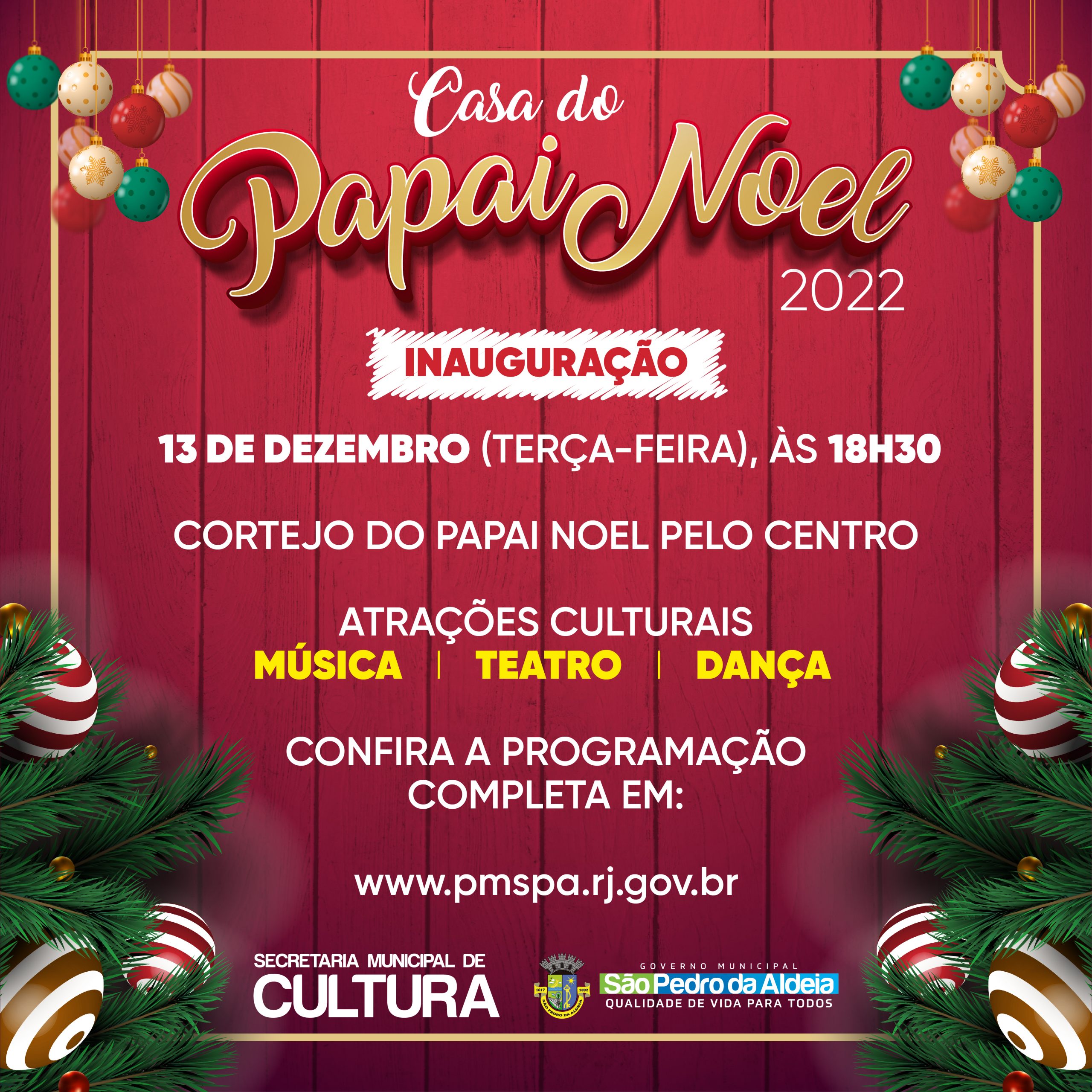 Casa do Papai Noel será inaugurada nesta terça-feira (13) em São Pedro da Aldeia