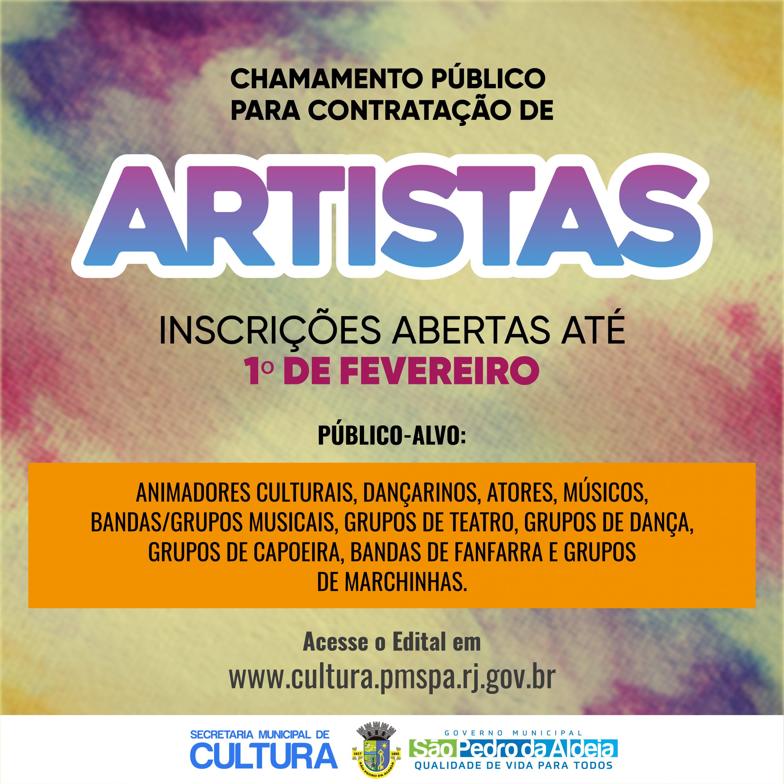 Secretaria de Cultura aldeense abre novo edital para contratação de artistas