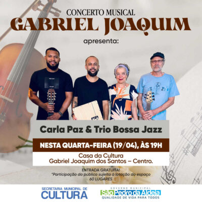 São Pedro da Aldeia apresenta concerto de jazz e bossa nova nesta quarta-feira (19)